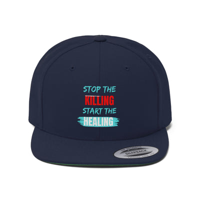 Stop The Killing Start The Healing Flat Bill Hat