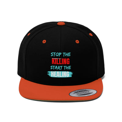 Stop The Killing Start The Healing Flat Bill Hat